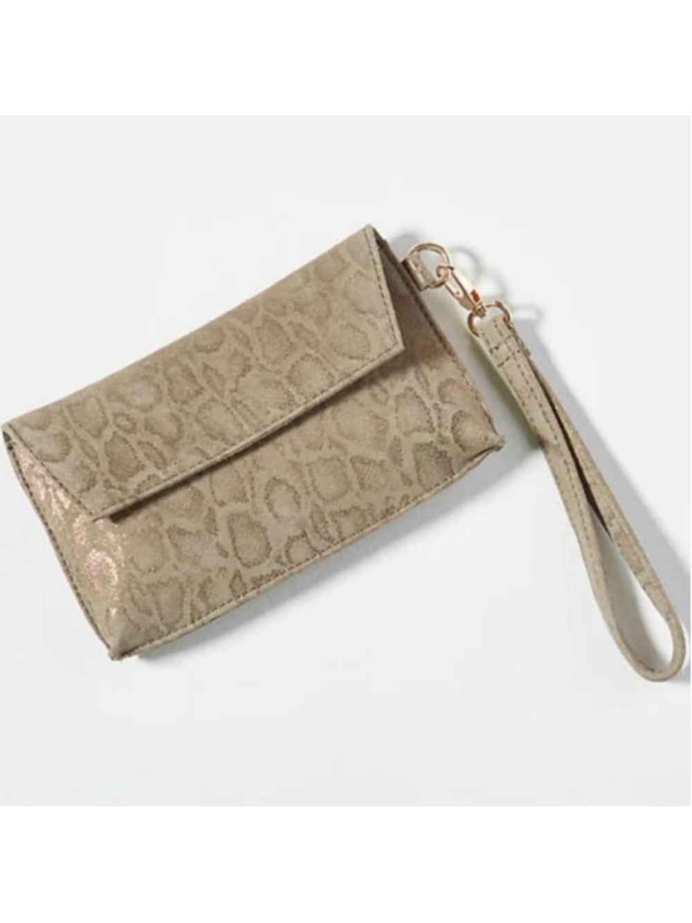 Anthropologie Tan Leopard Print Wristlet
